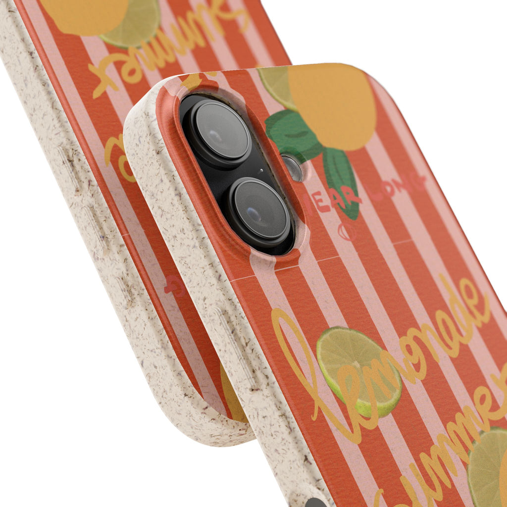 Lemonade Summer Biodegradable Phone Case — Eco-Friendly Citrus iPhone Cover
