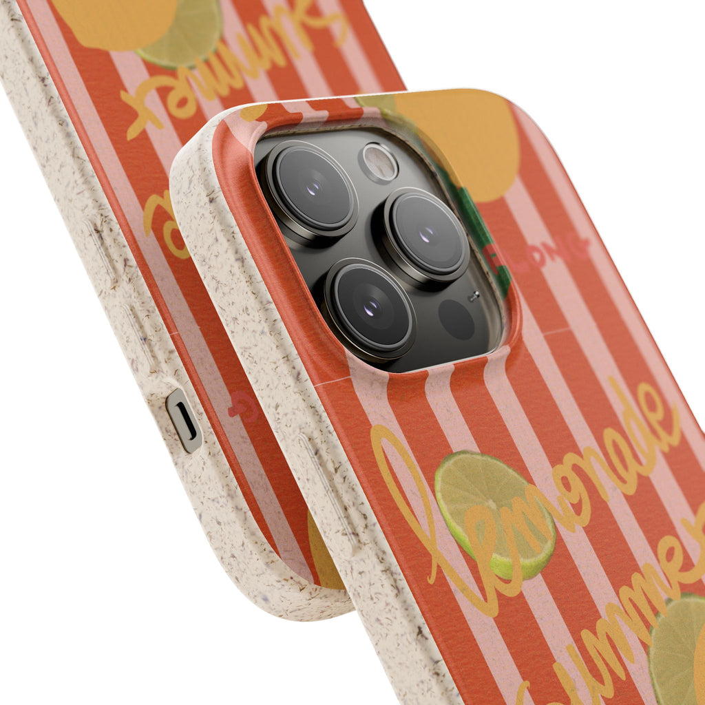 Lemonade Summer Biodegradable Phone Case — Eco-Friendly Citrus iPhone Cover