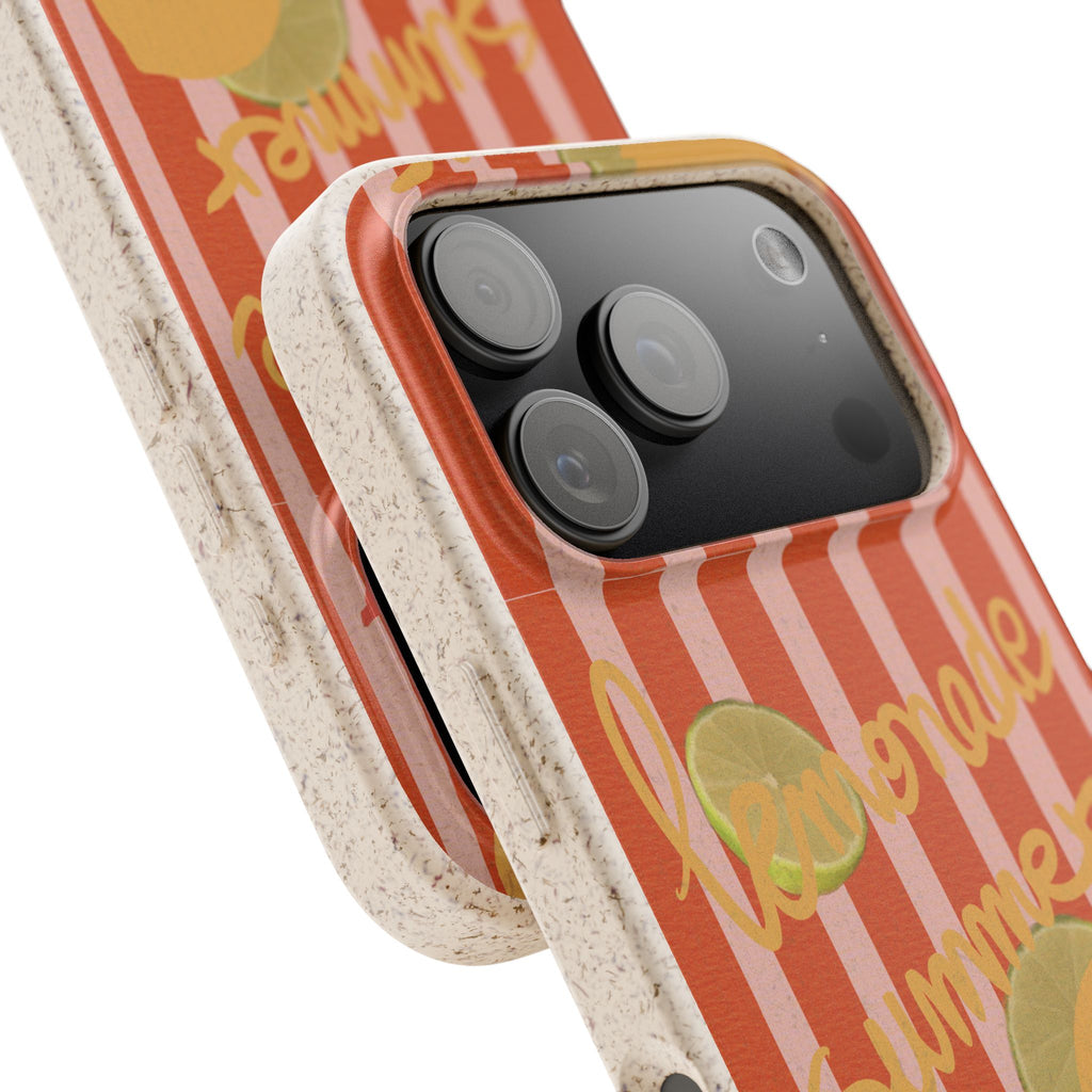 Lemonade Summer Biodegradable Phone Case — Eco-Friendly Citrus iPhone Cover