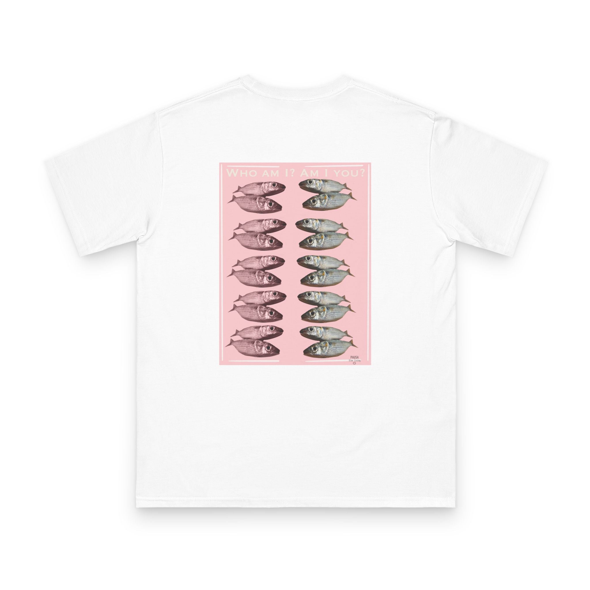 Vintage Fish Print T-Shirt — Pink Marine Illustration Tee