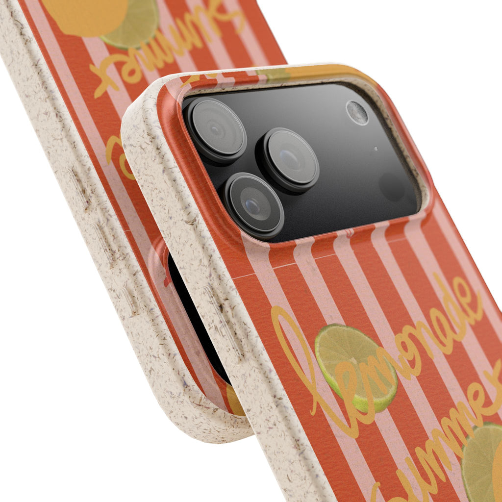 Lemonade Summer Biodegradable Phone Case — Eco-Friendly Citrus iPhone Cover