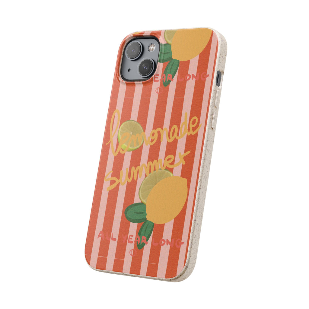 Lemonade Summer Biodegradable Phone Case — Eco-Friendly Citrus iPhone Cover