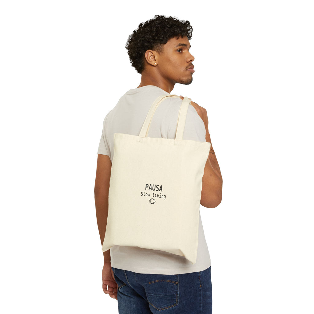 Tote Bag — Minimalist Mermaid "PAUSA Slow Living" Canvas Tote