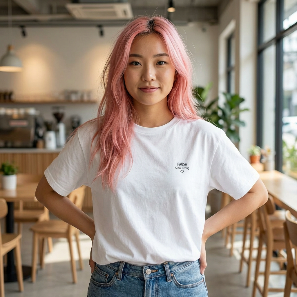 Minimal Pocket Tee "Pausa Slow living" – T-Shirt