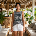 Sparkling Water Photo Tank Top — Inspirational Quote Stonewash Muscle Tee