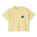 Pausa Slow Living Boxy Tee — Women's Relaxed Ocean Circle Graphic Shirt