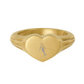 Heart Signet Ring — Engravable Stainless Steel Love Band