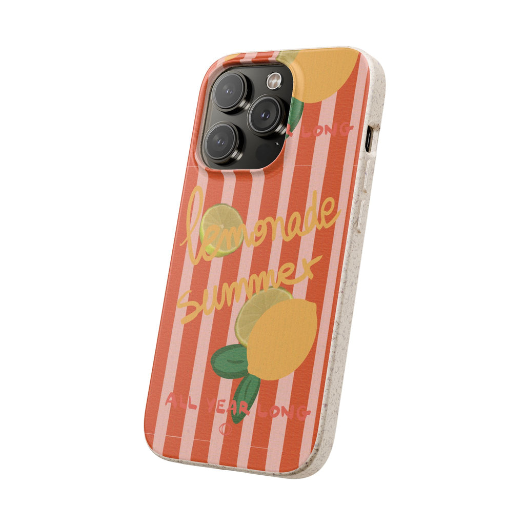 Lemonade Summer Biodegradable Phone Case — Eco-Friendly Citrus iPhone Cover