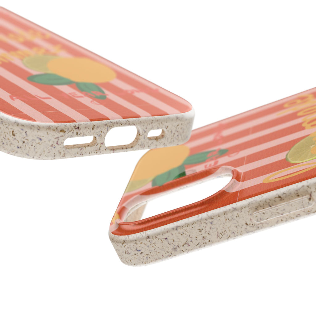 Lemonade Summer Biodegradable Phone Case — Eco-Friendly Citrus iPhone Cover
