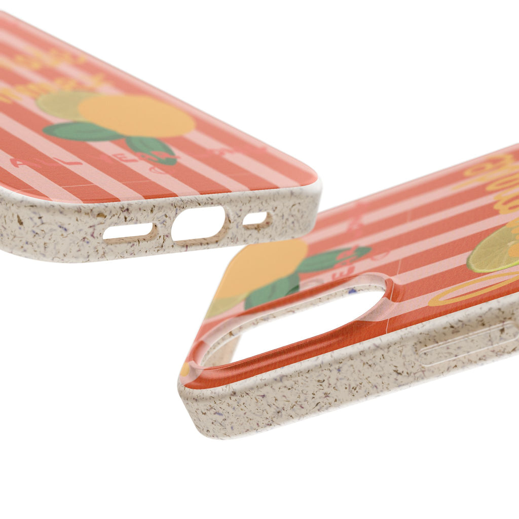 Lemonade Summer Biodegradable Phone Case — Eco-Friendly Citrus iPhone Cover