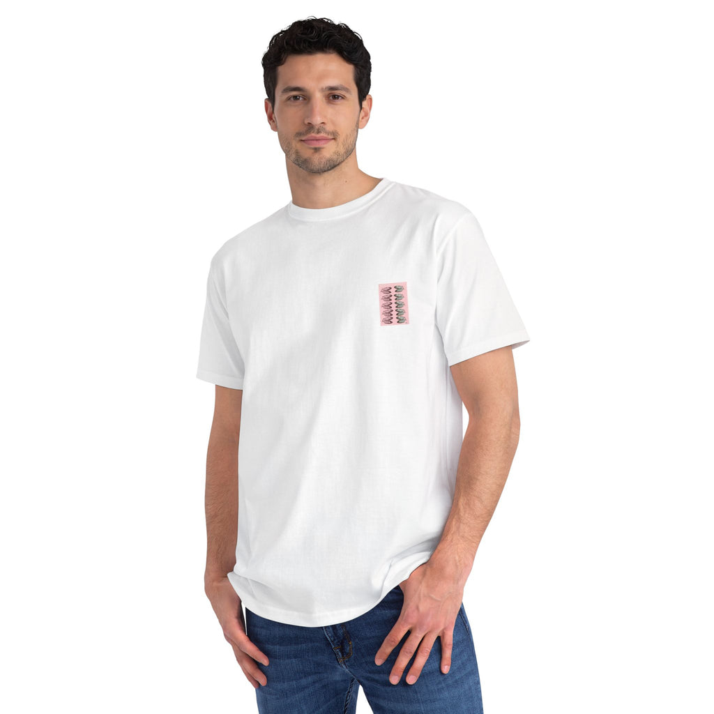 Vintage Fish Print T-Shirt — Pink Marine Illustration Tee