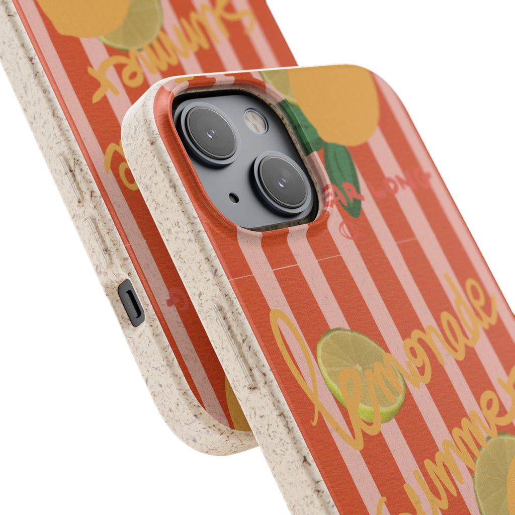 Lemonade Summer Biodegradable Phone Case — Eco-Friendly Citrus iPhone Cover