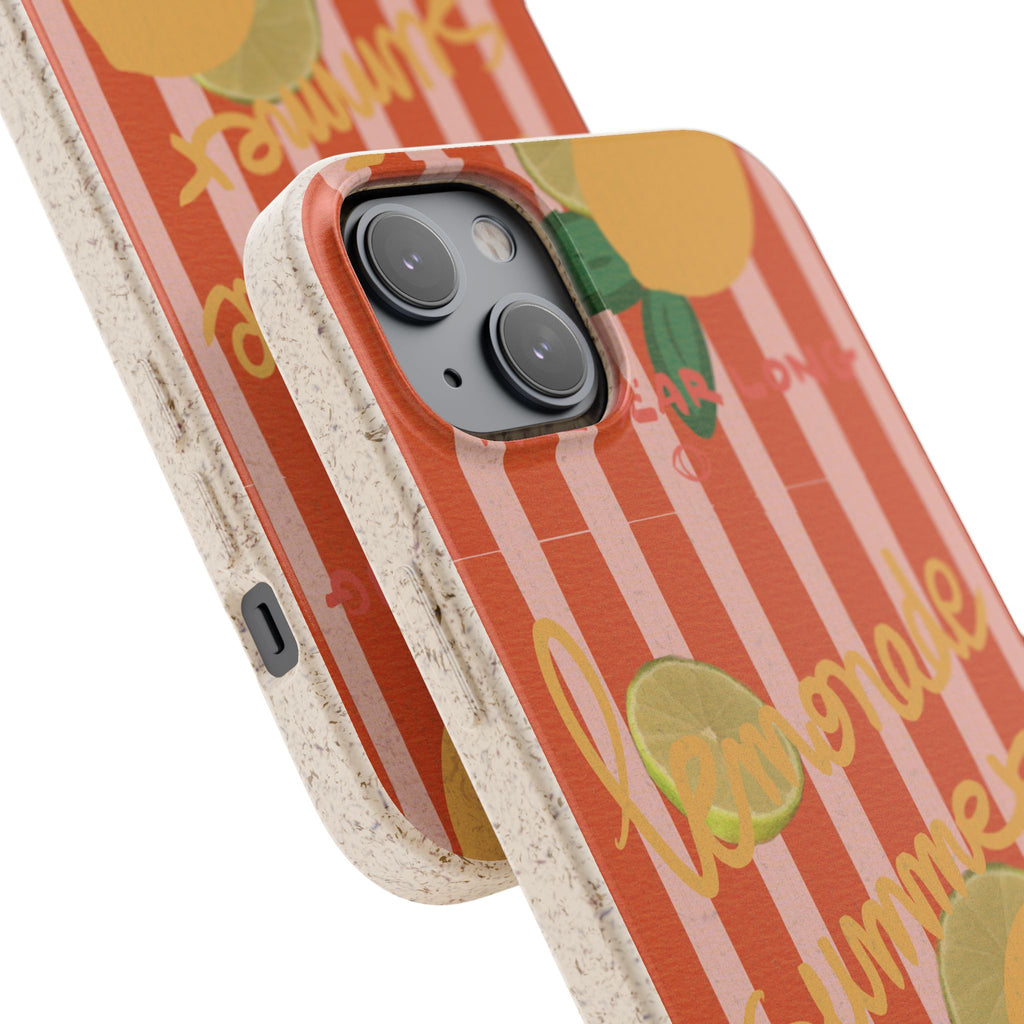 Lemonade Summer Biodegradable Phone Case — Eco-Friendly Citrus iPhone Cover