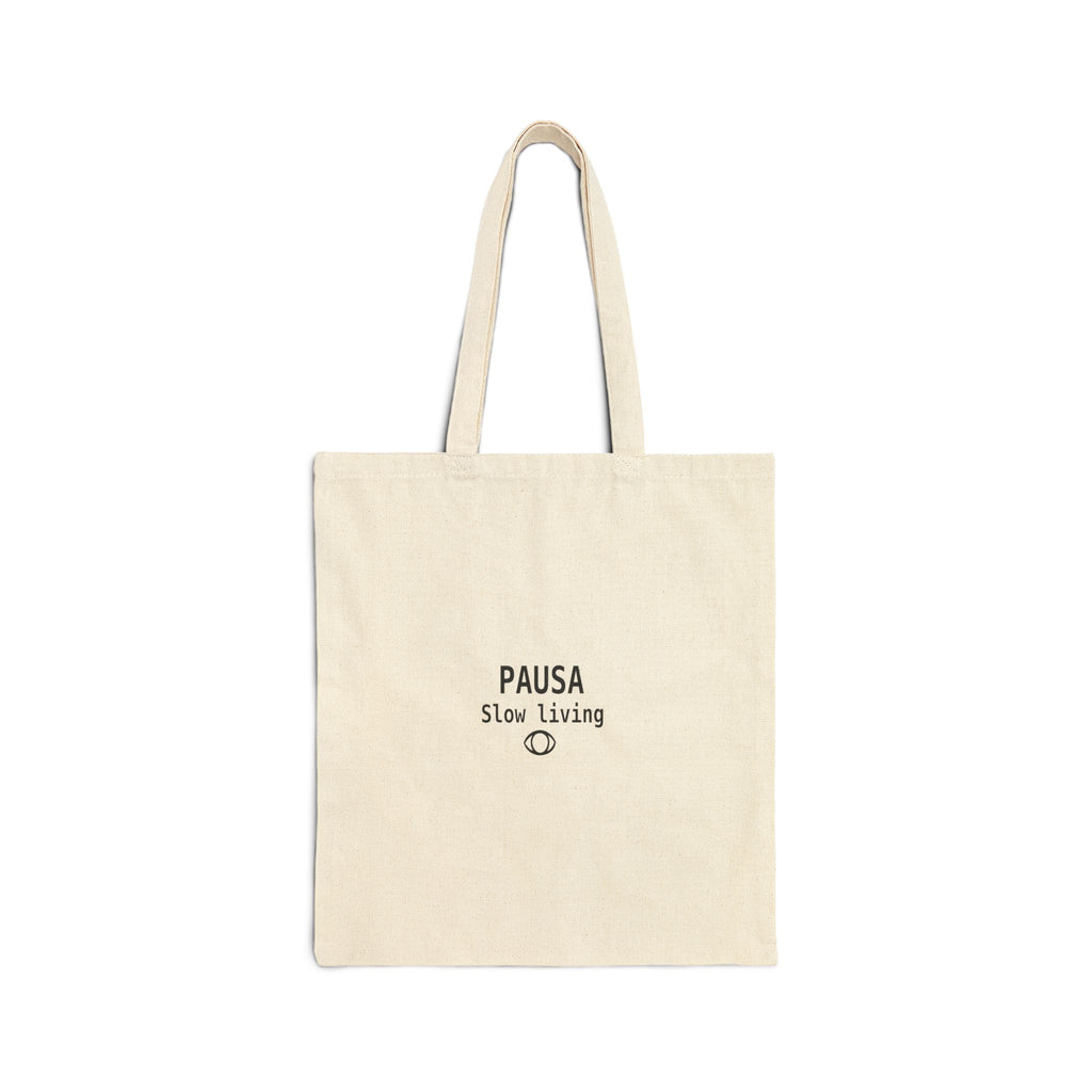 Tote Bag — Minimalist Mermaid "PAUSA Slow Living" Canvas Tote