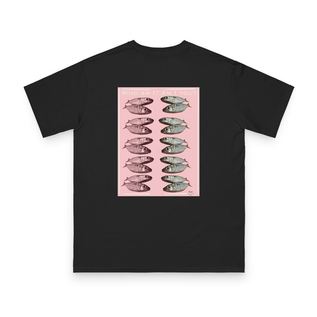Vintage Fish Print T-Shirt — Pink Marine Illustration Tee