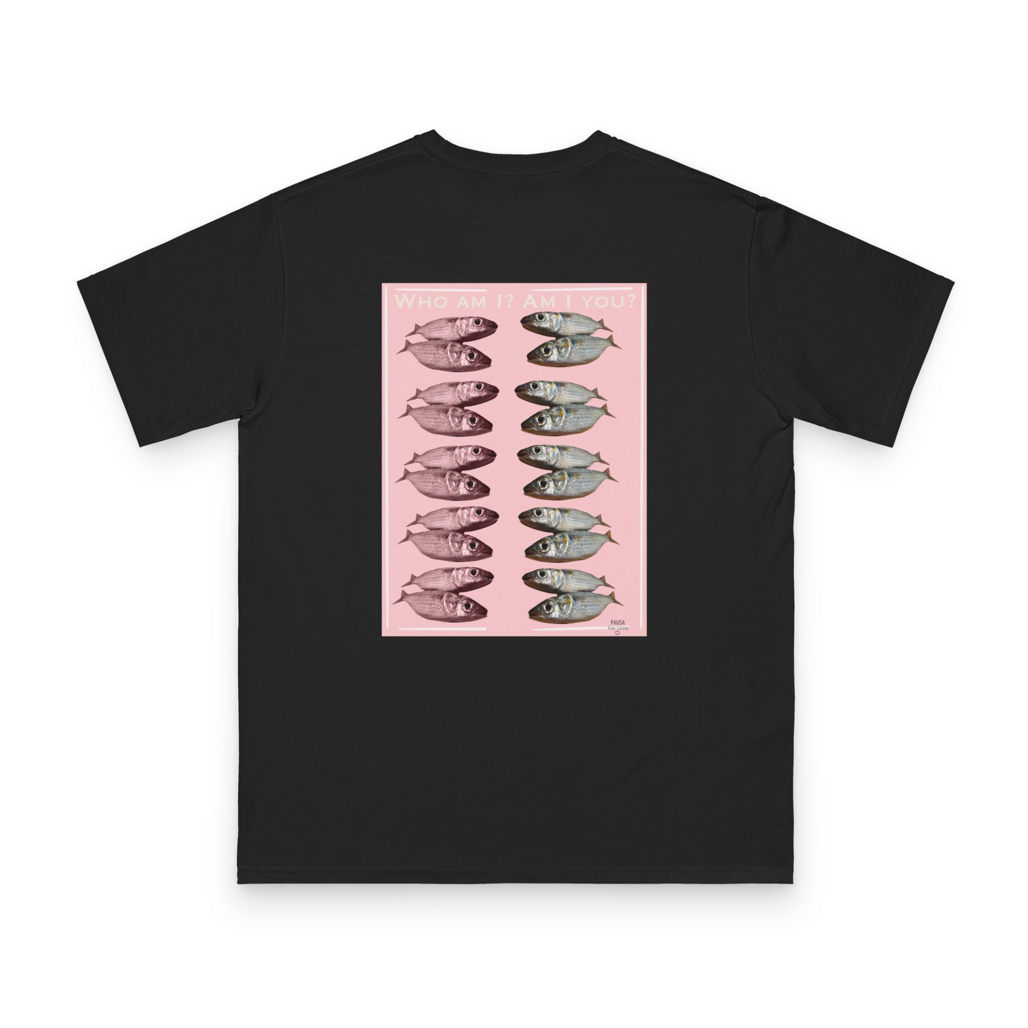Vintage Fish Print T-Shirt — Pink Marine Illustration Tee