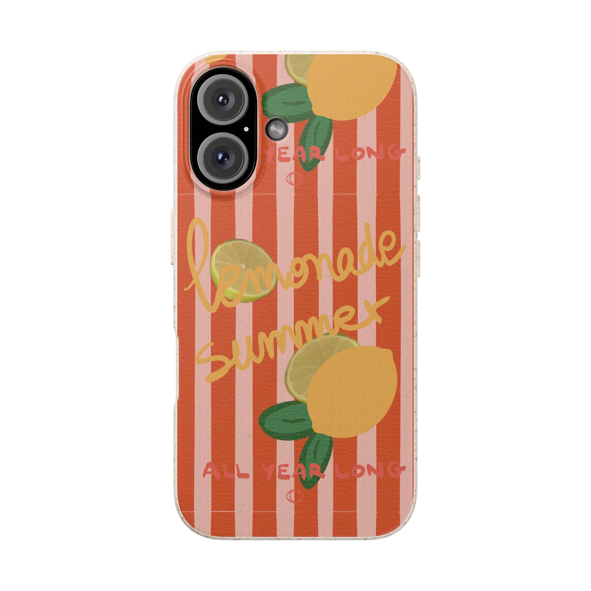 Lemonade Summer Biodegradable Phone Case — Eco-Friendly Citrus iPhone Cover