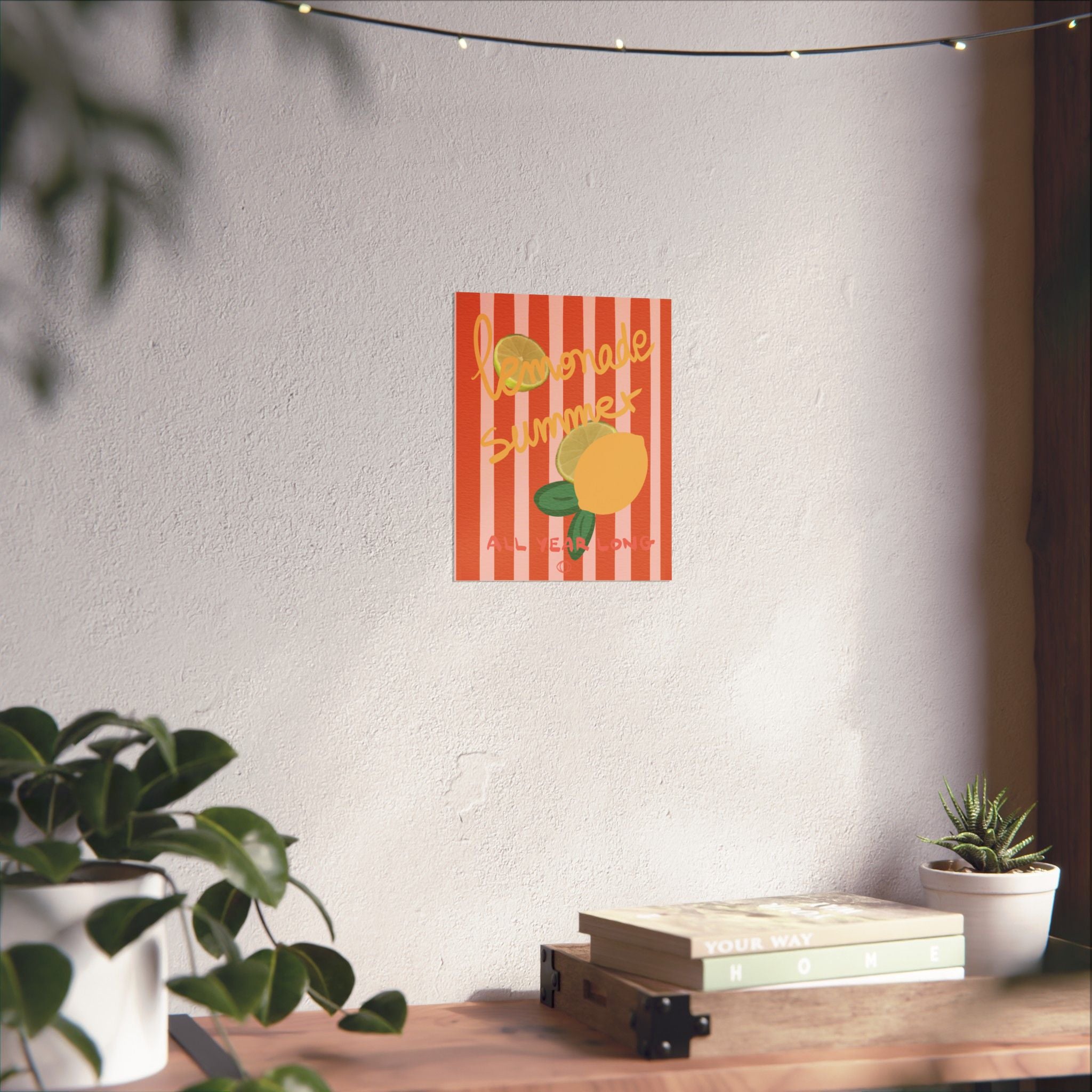 Lemonade Summer Matte Vertical Poster — 'Lemonade Summer All Year Long' Citrus Wall Art