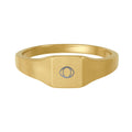 Gold Stainless Steel Square Signet Ring — Engravable Eye Motif