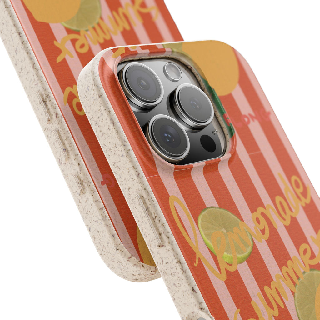 Lemonade Summer Biodegradable Phone Case — Eco-Friendly Citrus iPhone Cover
