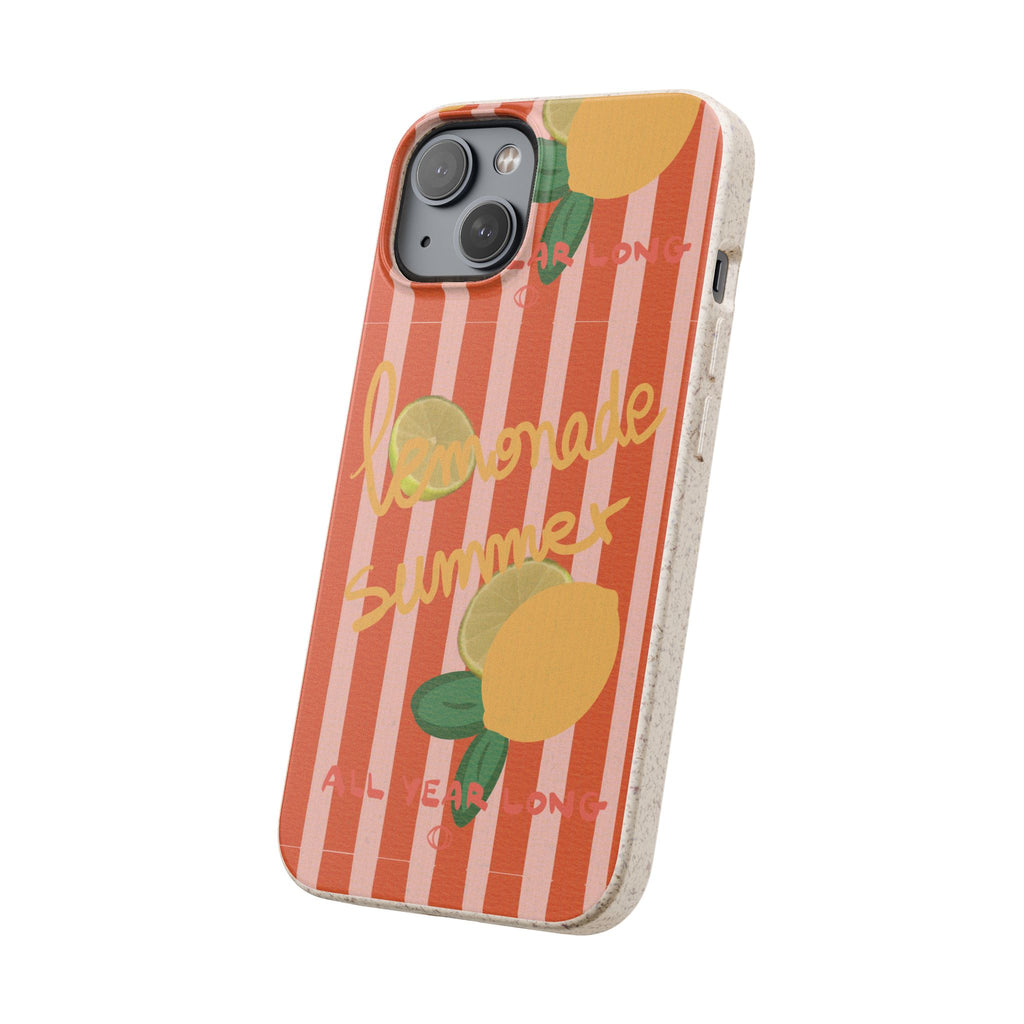 Lemonade Summer Biodegradable Phone Case — Eco-Friendly Citrus iPhone Cover