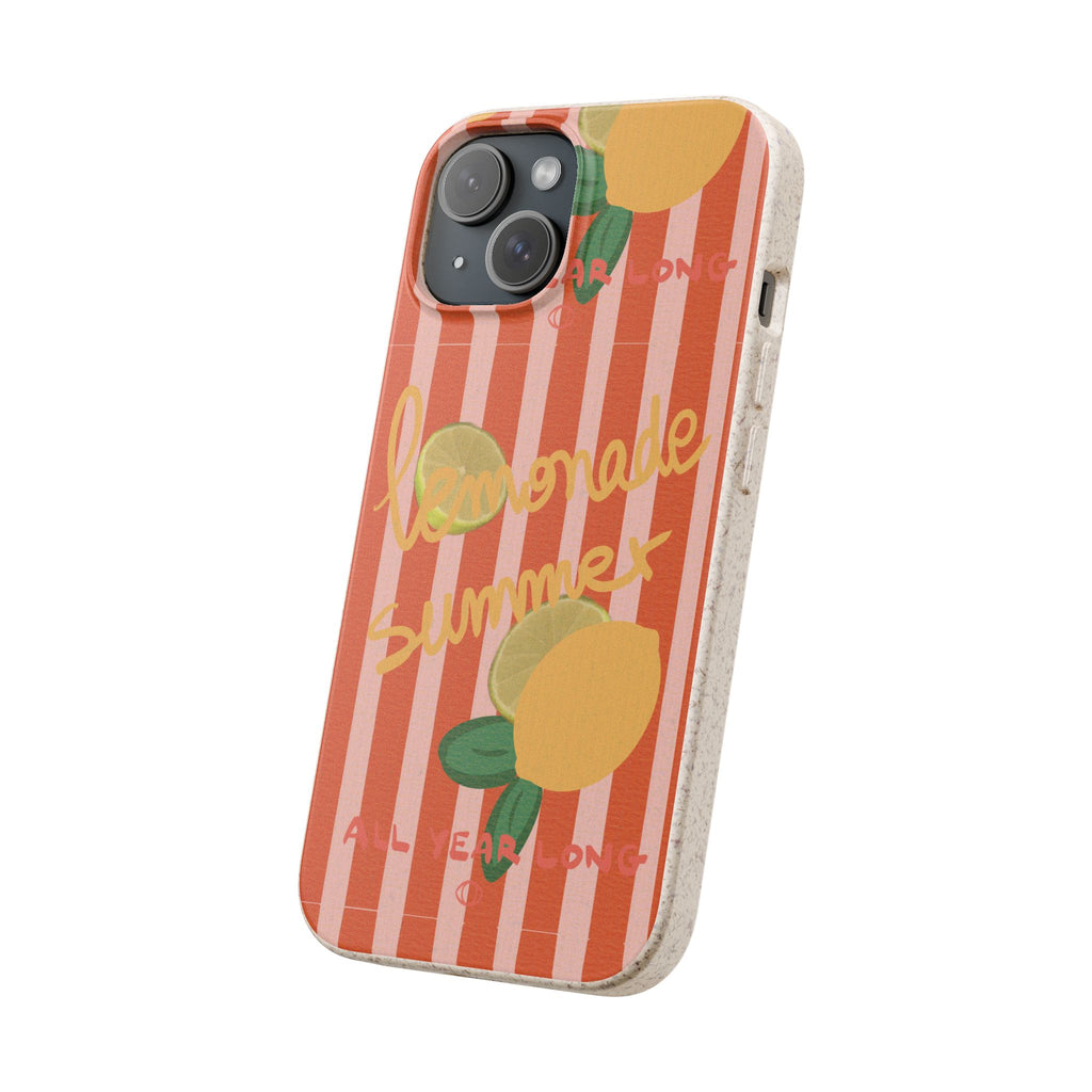 Lemonade Summer Biodegradable Phone Case — Eco-Friendly Citrus iPhone Cover