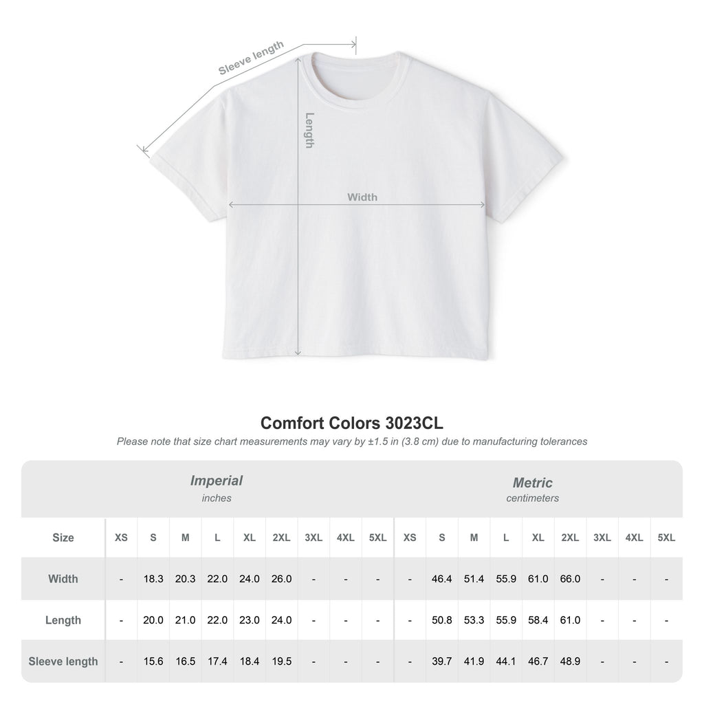 Minimalist Surf Girl Boxy Tee — Cropped Casual Tee with Beach Line Art